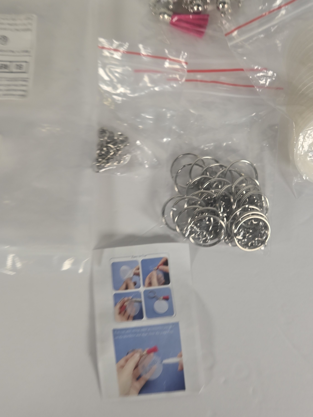 DIY Acrylic Keychain Blanks Set Tassels Key Rings Chains Craft Supplies